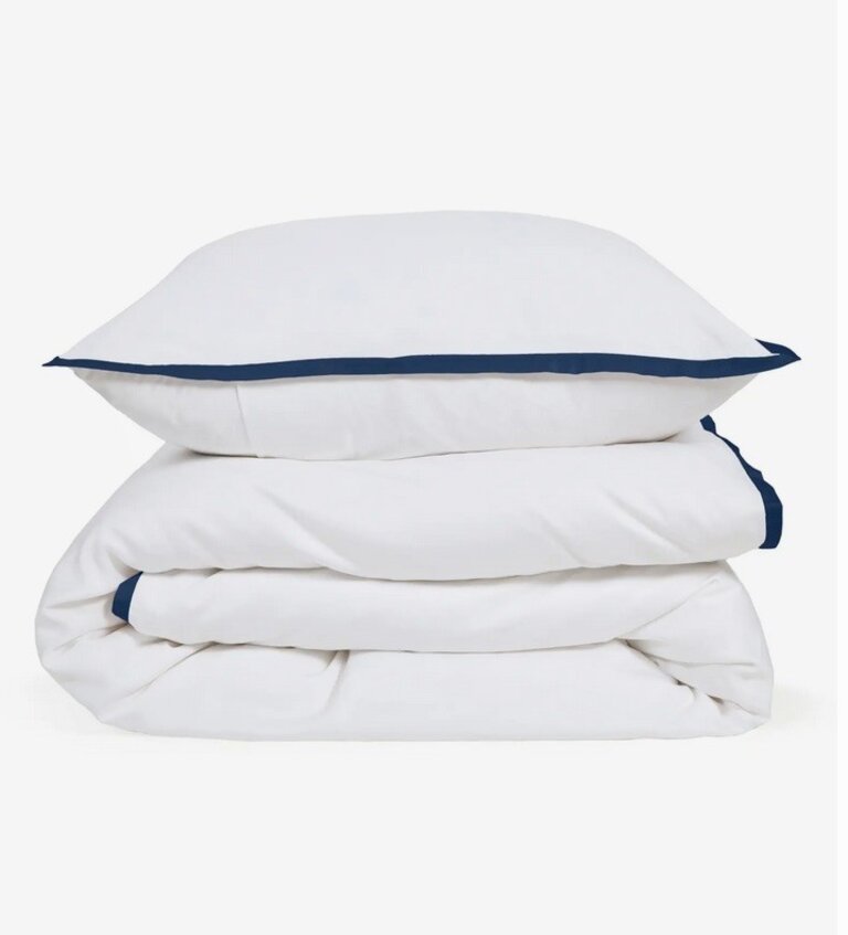 Langston Bamboo Sateen, Navy Queen Duvet Set