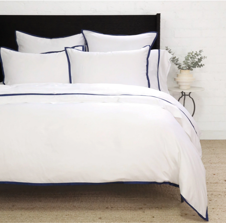 Langston Bamboo Sateen, Navy Queen Duvet Set