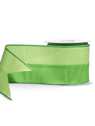 4" Green Two Tone Wired Ribbon