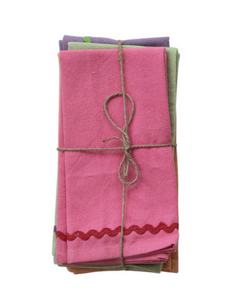 Ric Rac Dinner Napkins Set of 4 - Asst Colors