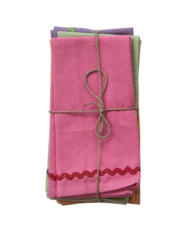 Ric Rac Dinner Napkins Set of 4 - Asst Colors