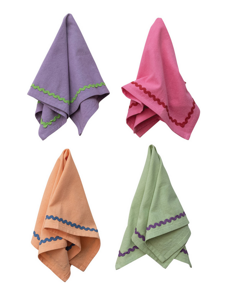 Ric Rac Dinner Napkins Set of 4 - Asst Colors
