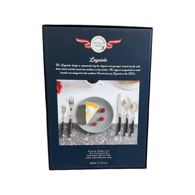 French Home 20-Piece Laguiole Flatware Set, Service for 4, Pewter