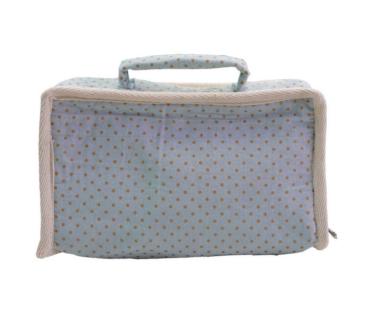 Petite Plush Bear with Fabric Suitcase Bed & Outfits