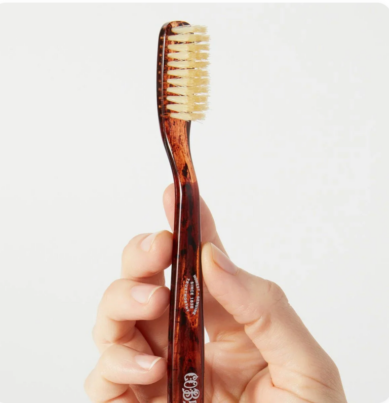 C.O. Bigelow Natural Bristle Toothbrush, Tortoise (Soft)