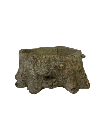 Small Faux Bois Cement Planter