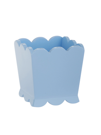6" Blue Scalloped Planter