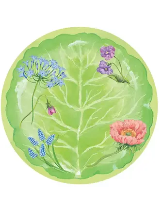 Floral Majolica Salad/Dessert 8" Paper Plates