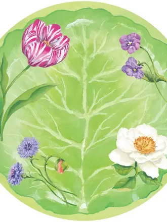 Floral Majolica Paper 10.5" Dinner Plate