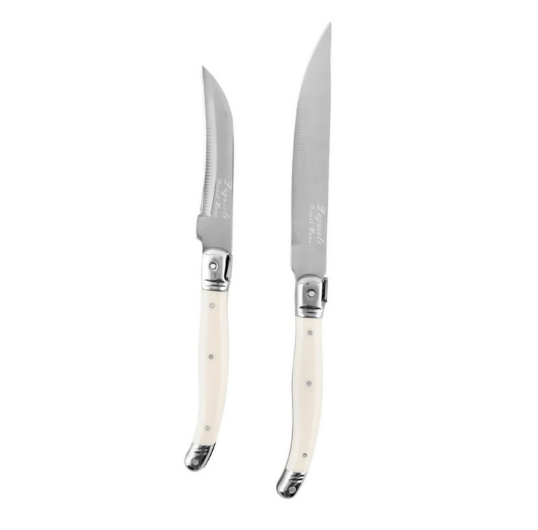 French Home Laguiole 2 Piece Citrus Knife Set - Faux Ivory