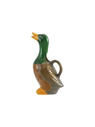 Hand-Painted Stoneware Duck Shaped Pitcher, 12 oz.