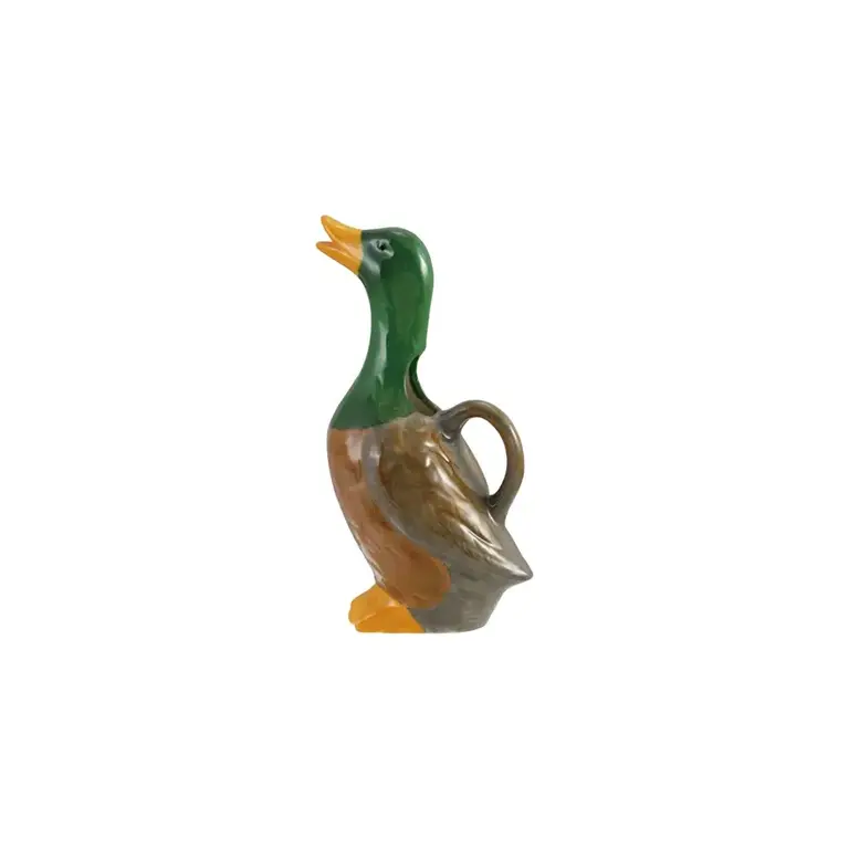 Hand-Painted Stoneware Duck Shaped Pitcher, 12 oz.