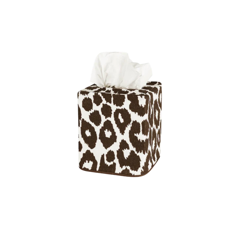 Iconic Leopard Tissue Box Cover, Cinder