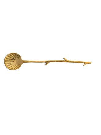 6-3/4"L Brass Shell Shaped Spoon with Twig Shaped Handle