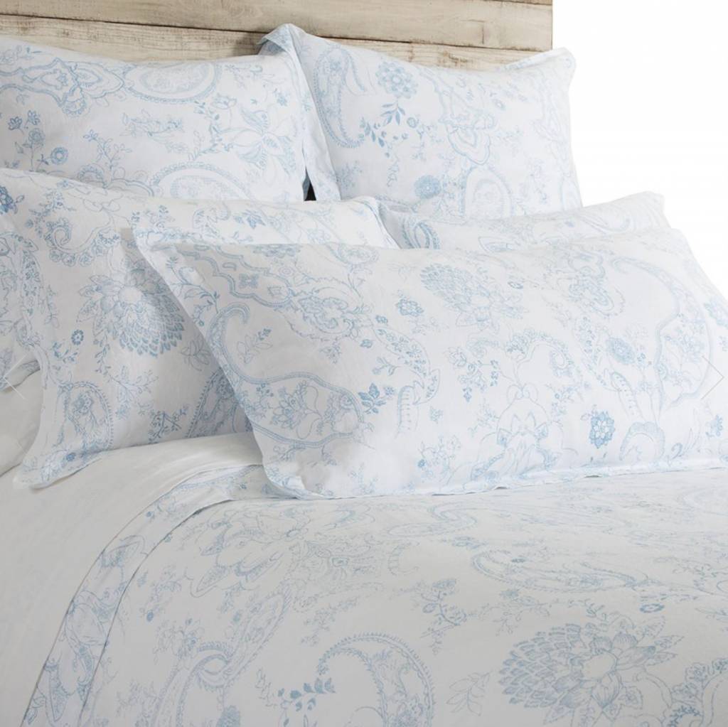 Maya White Blue Queen Duvet James Reid Home Antiquities