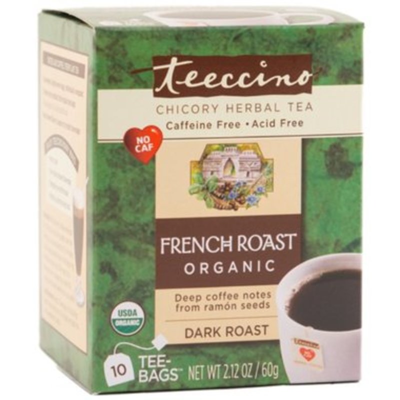 Teeccino Roasted Herbal Tea French Roast 10 Tea Bags