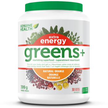 Genuine Health Genuine Health Greens+ extra energy orange 399g