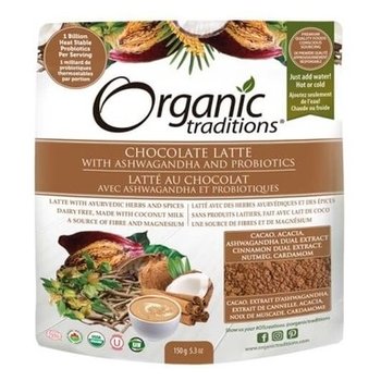 Organic Traditions Organic Traditions Chocolate Latte with Ashwagandha and Probiotics 150g