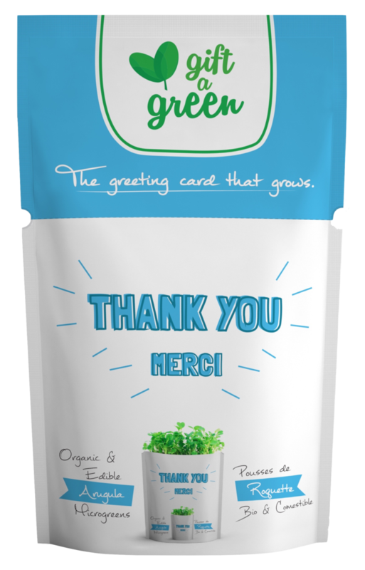 Microgreen Greeting Card Thank You- Arugula Microgreens
