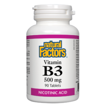 Natural Factors Vitamin B3 500mg Nicotinic Acid 90 tabs