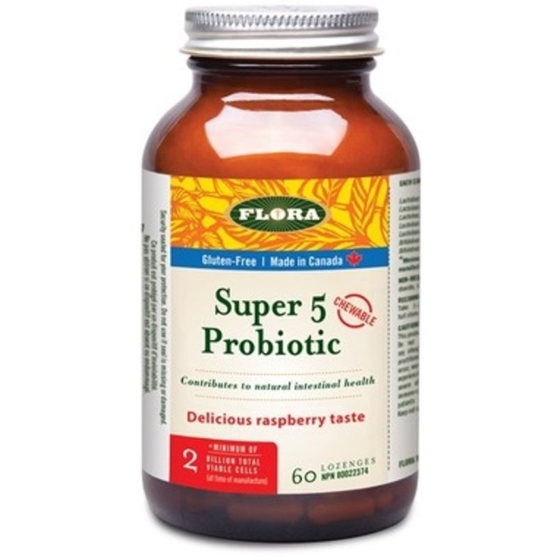 Flora Super 5 Probiotic Chewable- 60 lozenges
