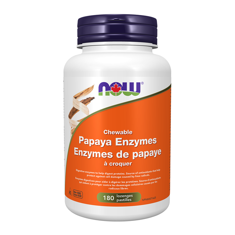 NOW Chewable Papaya Enzymes 180 lozenges