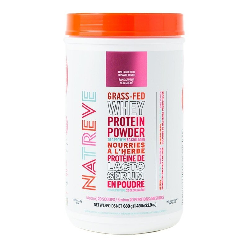 Natreve Natreve Grass Fed Whey Protein Powder Unflavoured 680g