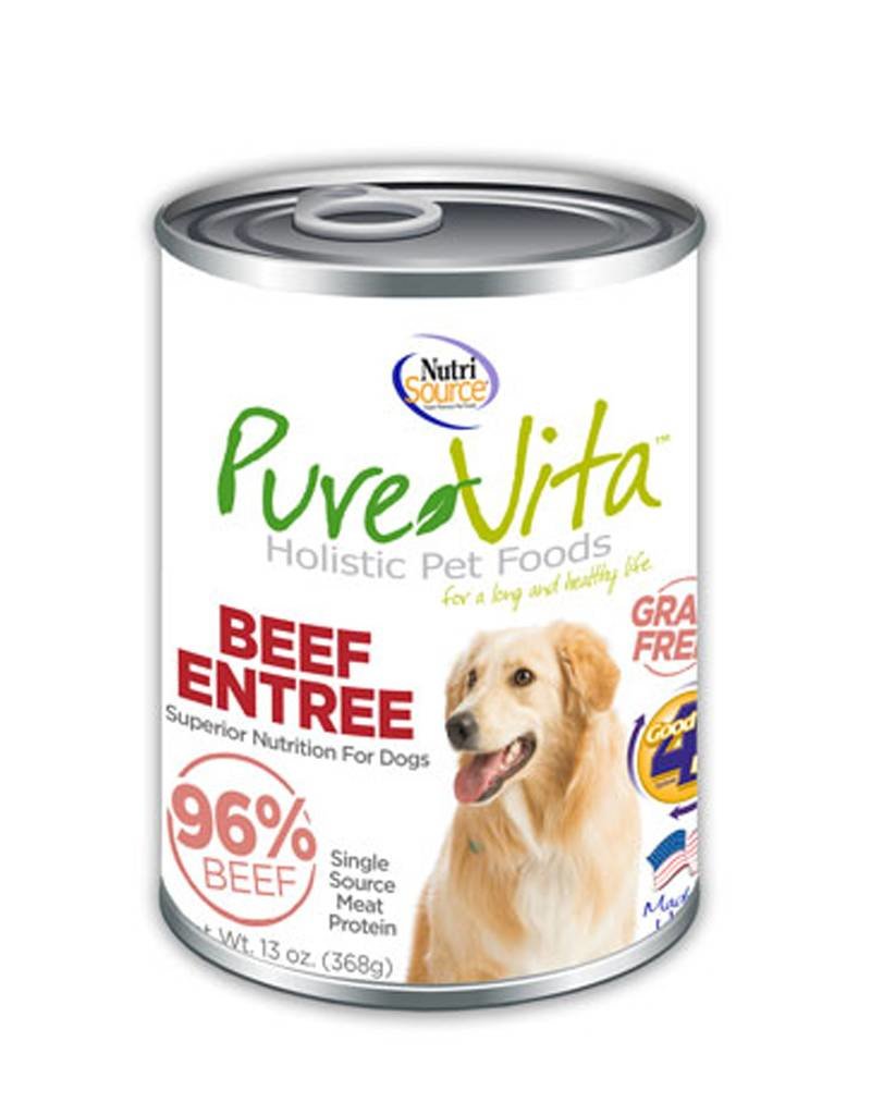 PURE VITA Pure Vita 96 Beef Entree for Dogs 12/13oz Case
