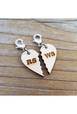 Stitch Markers - RS/WS Heart Best Friend lobster claw by Katrinkles