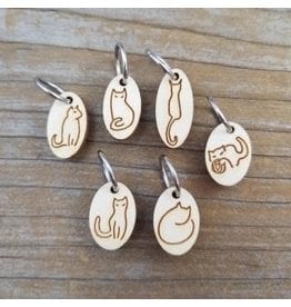 Cat set of ring stitch markers by Katrinkles