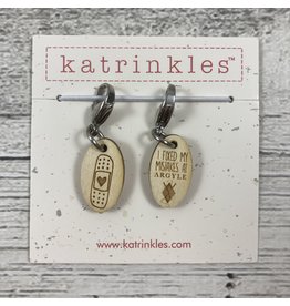 Argyle Stitch Markers - Wood Mistake (lobster claw closure) by Katrinkles