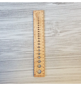 Needle Gauge ruler 8" long - Wood by Katrinkles