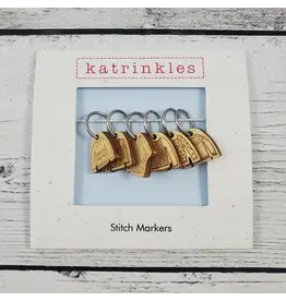 Stitch Markers - Assorted Sweater Wood Ring set by Katrinkles