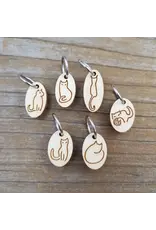 Stitch Markers - Cat Wood Ring by Katrinkles