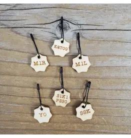 Stitch Markers - Increase/Decrease Wood Pin set by Katrinkles