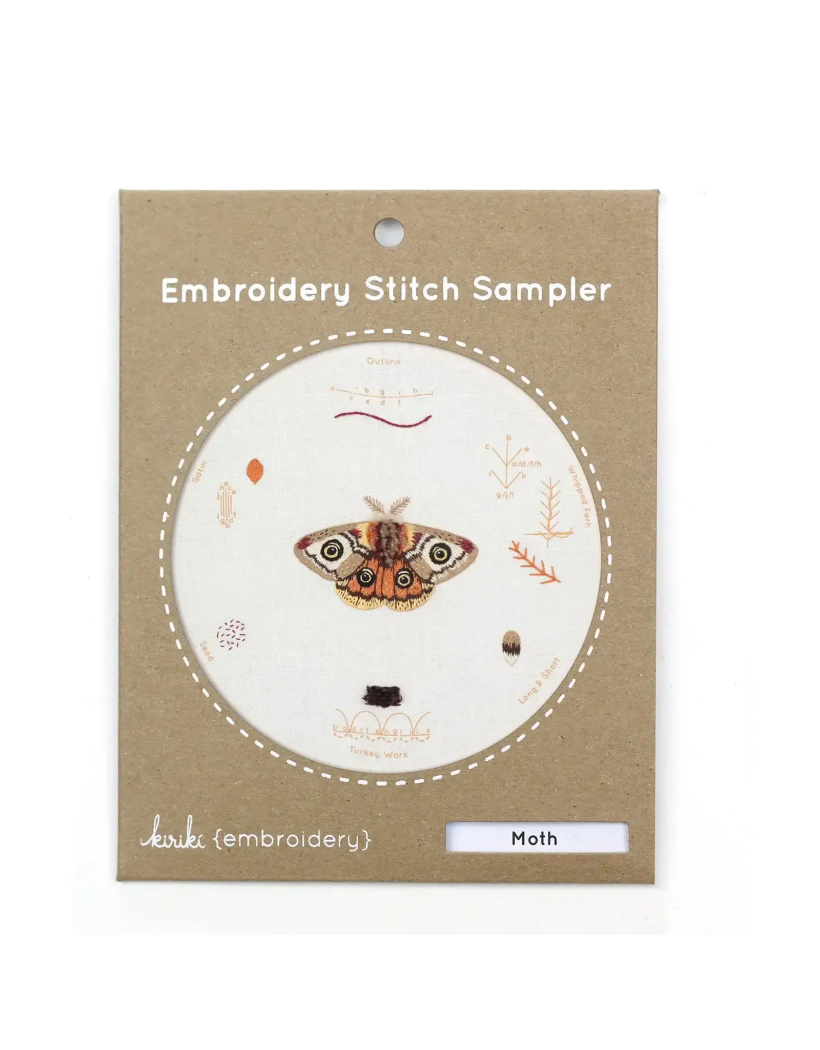 Kiriki Press Embroidery Stitch Sampler - Moth - Kiriki Press