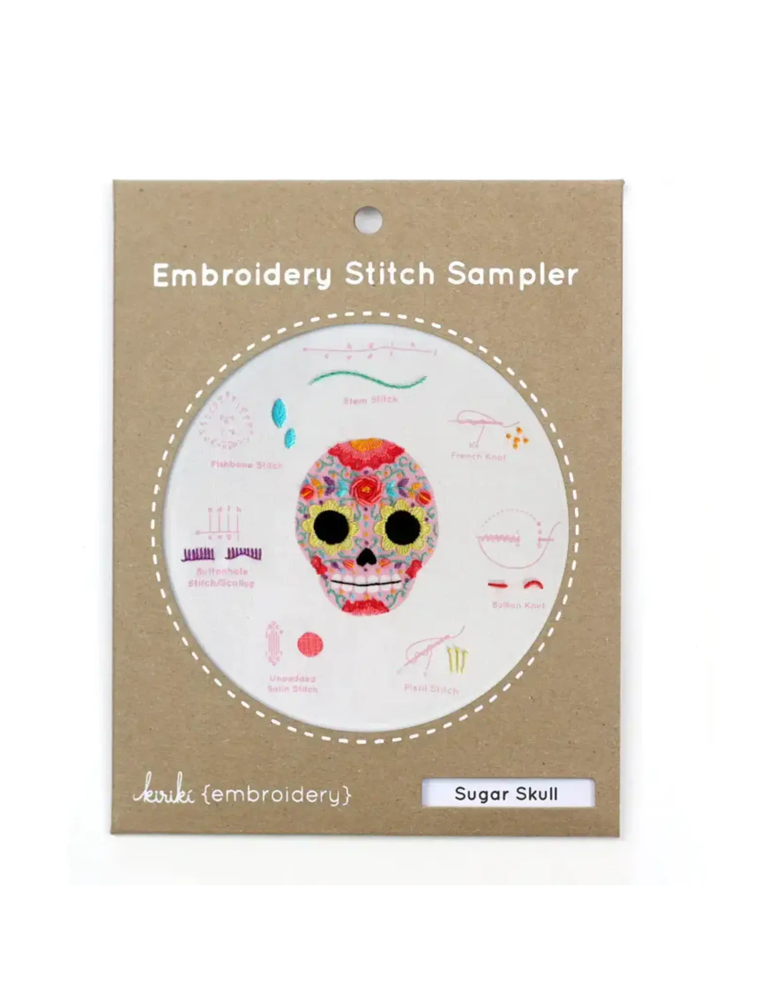 Kiriki Press Embroidery Stitch Sampler - Sugar Skull - Kiriki Press