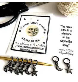 Firefly Notes Celestial stitch markers with Pin - Ring - Firefly Notes