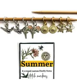 Firefly Notes Summer Stitch Markers - Ring- Firefly Notes