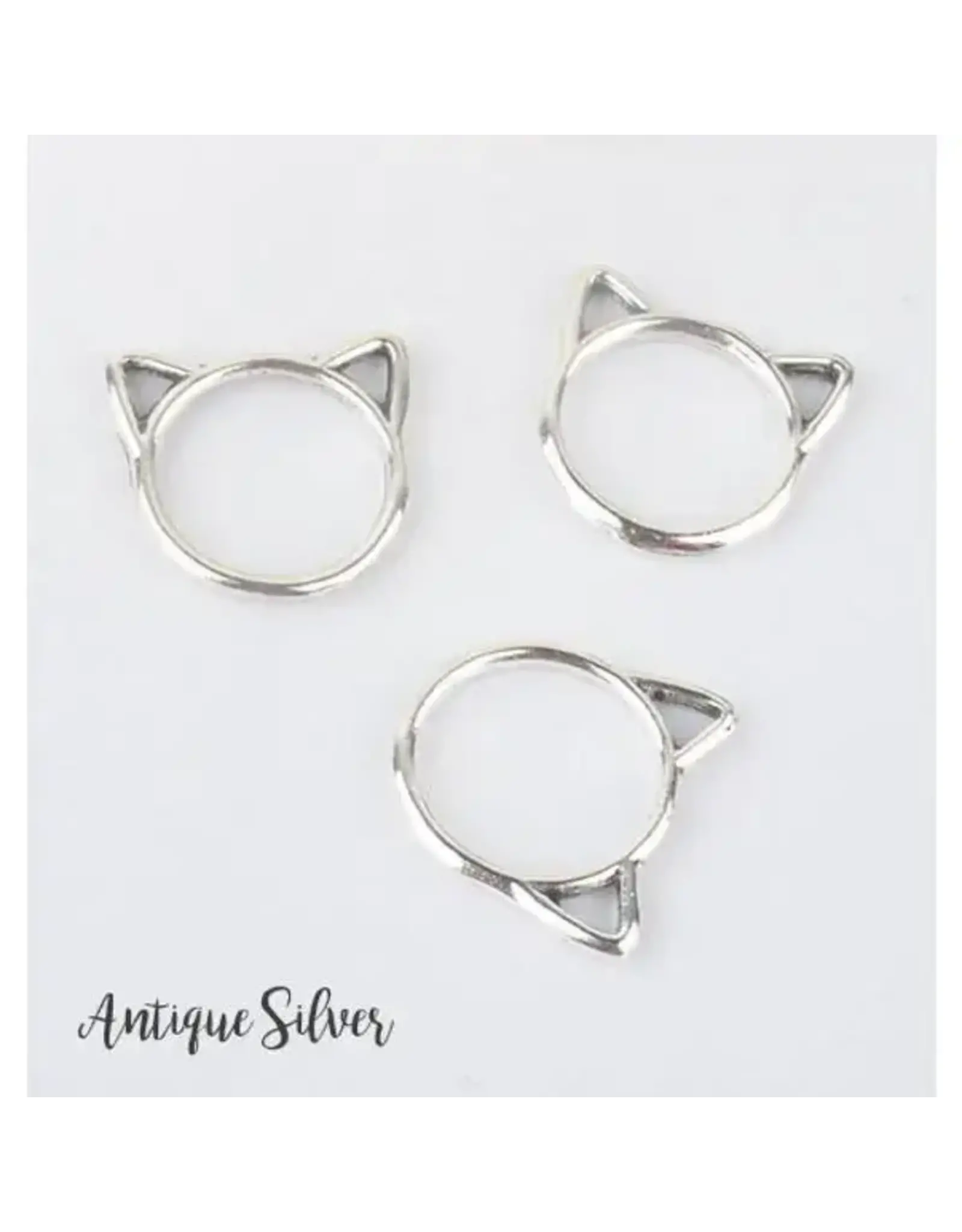 Laura Hand Knits Cat Stitch Markers - Antique Silver - Laura Hand Knits
