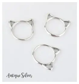 Laura Hand Knits Cat Stitch Markers - Antique Silver - Laura Hand Knits