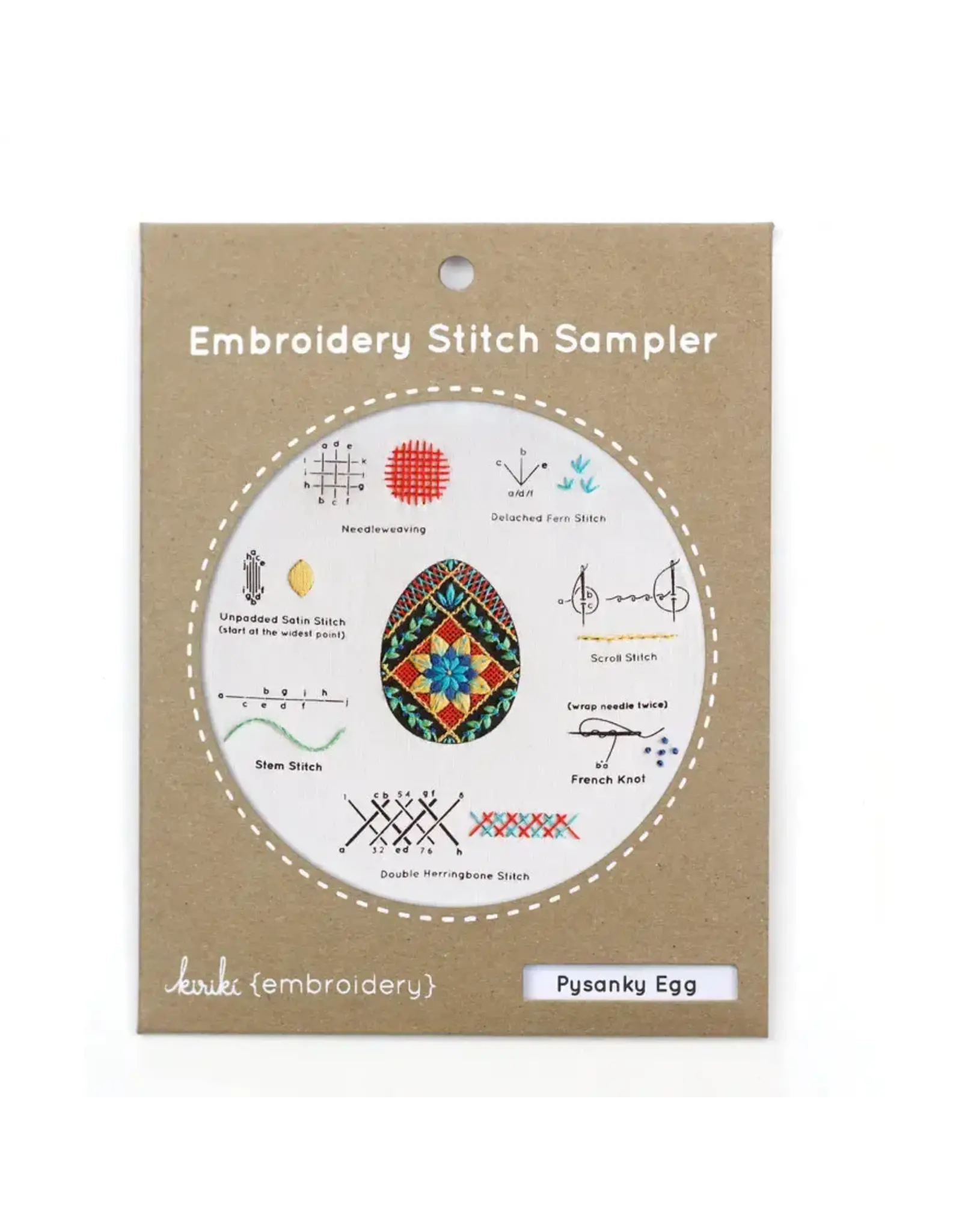 Kiriki Press Embroidery Stitch Sampler - Pysanky Egg - Kiriki Press