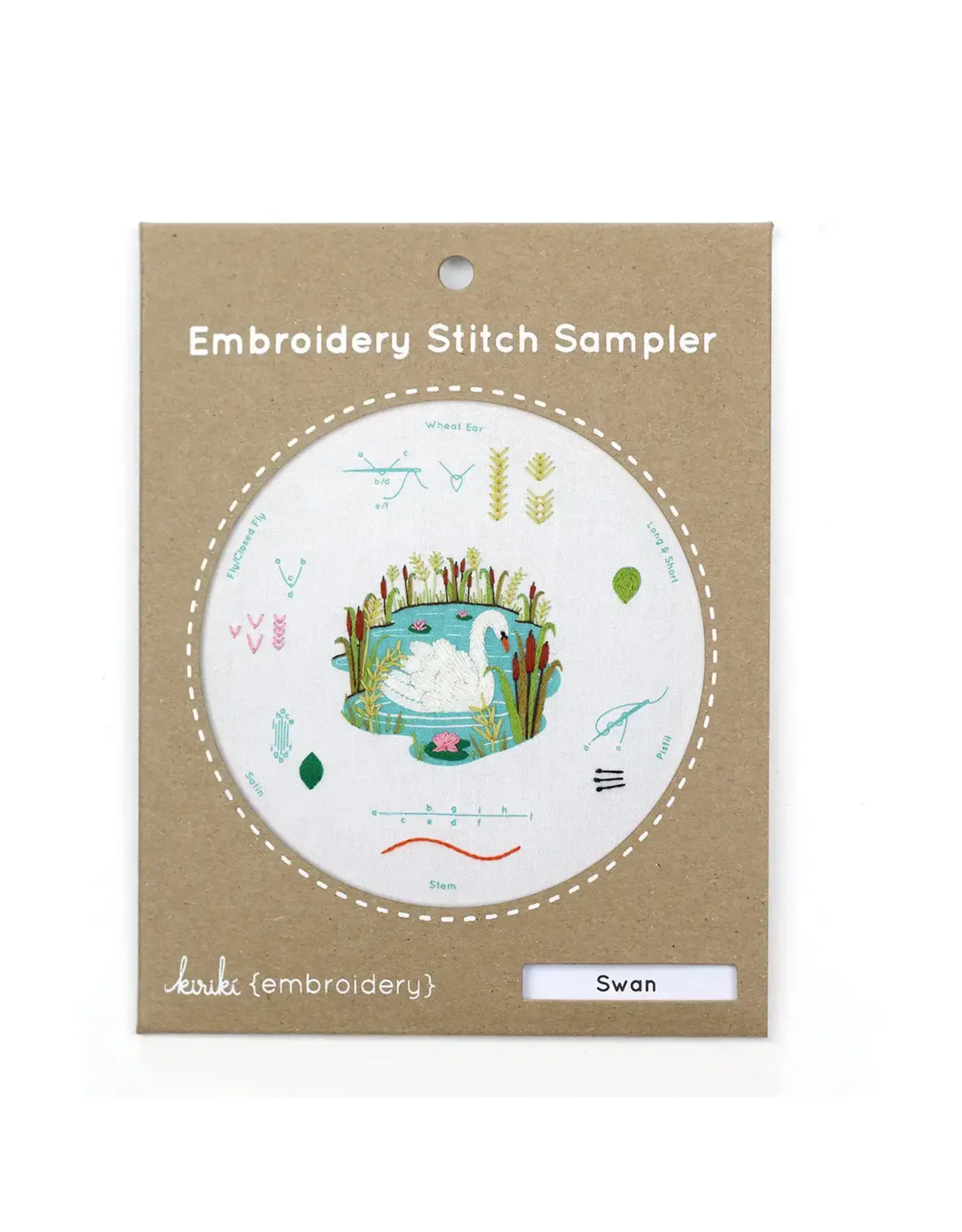 Kiriki Press Embroidery Stitch Sampler - Swan - Kiriki Press