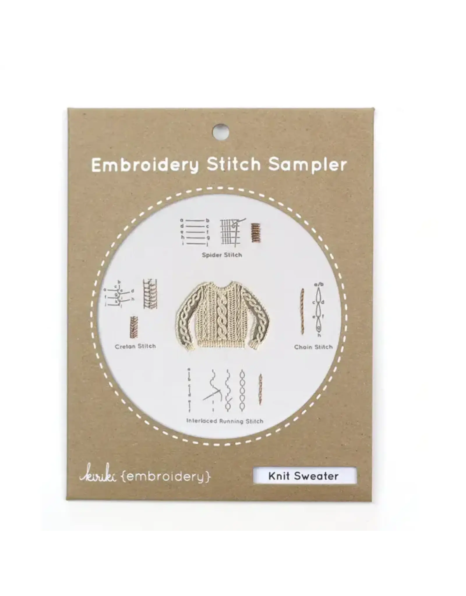 Kiriki Press Embroidery Stitch Sampler - Knit Sweater - Kiriki Press