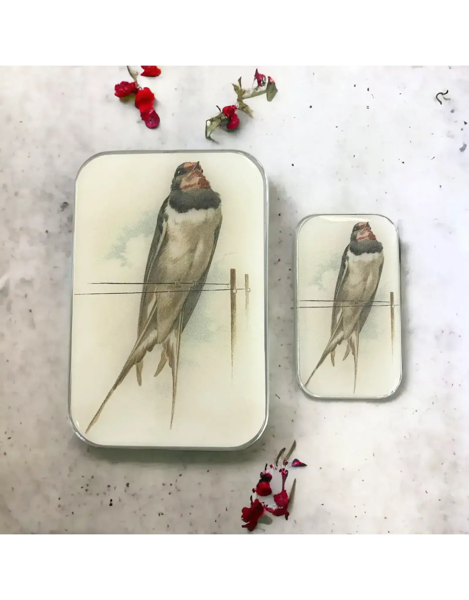 Firefly Notes Vintage French Swallow notions tin - Large - Firefly Notes Tins