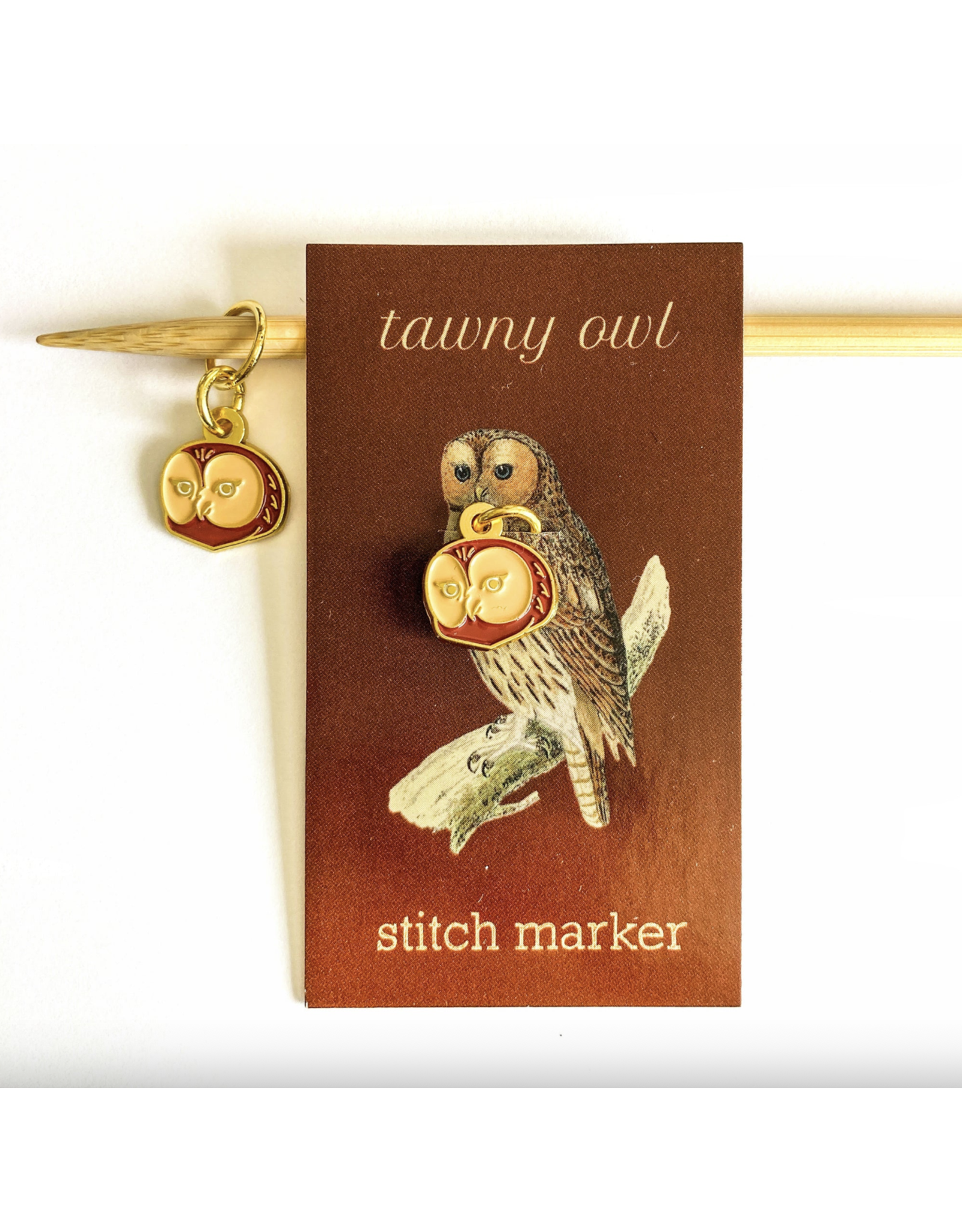 Firefly Notes Owl round single stitch marker - Firefly Notes