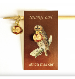 Firefly Notes Owl round single stitch marker - Firefly Notes