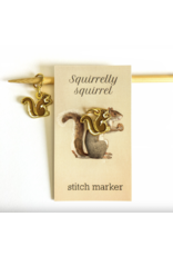 Firefly Notes Squirrel round single stitch marker - Firefly Notes