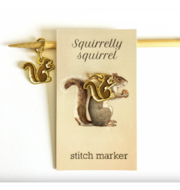 Firefly Notes Squirrel round single stitch marker - Firefly Notes