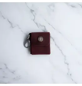 Thread and Maple Leather Stitch Markers Case - Wine - Thread and Maple